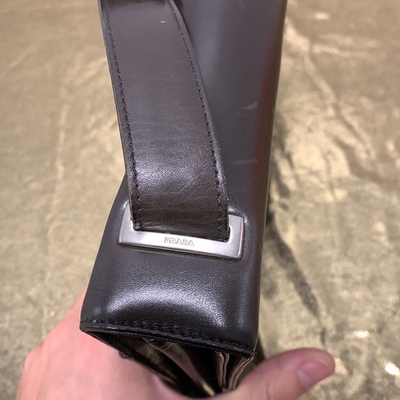 Prada Vitello Sport Flap Bag Women Black Leather Crossbody Messenger Italy - Picture 6 of 16